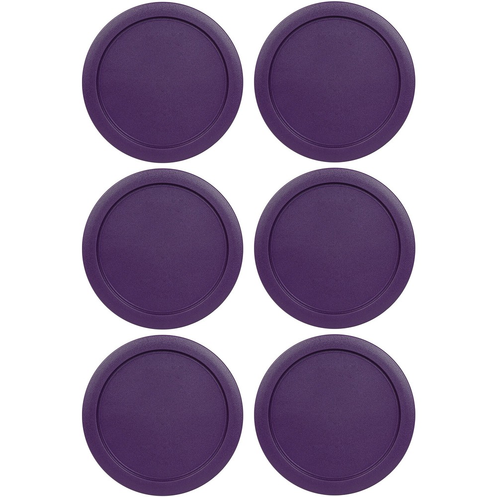 6 Replacement Lids Covers for Pyrex 2-Cup Containers, 5-Inch 7200-PC PURPLE