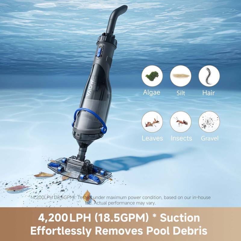 MOVA Handler V10 Cordless Handheld Pool Vacuum, 4,200LPH Suction 60min Runtime gallery