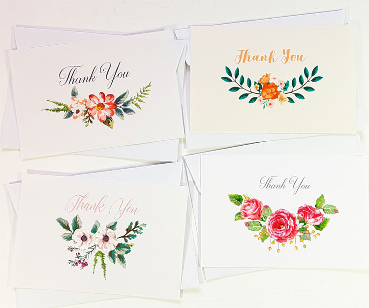 12 Thank You Cards Notes Flower Wedding Business Birthday Thankful TO THANK37 gallery