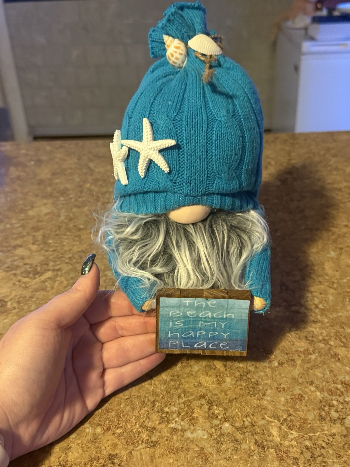 Handmade Beach Gnome Coastal Decor “The Beach Is My Happy Place” Nautical Gnome gallery