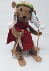 Plush Decor Sking Squirrel With Tag 9″ Tall Winter Holiday Christmas