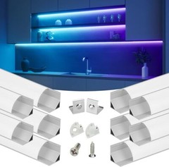 Muzata 3.3FT/1Meter V-Shape LED Channel System with Milky White Cover V1SW