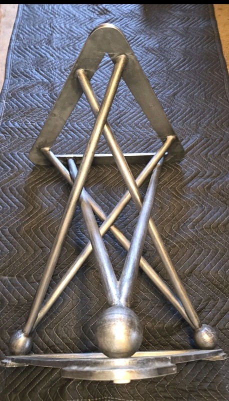 Formations Dual Iron Pedestal Base Modern Geometric Table Base Sculpture Stand gallery