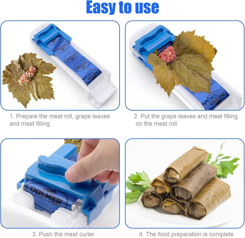 Easy Grape Cabbage Leaf Roller Machine for Stuffed Vegetable Meat Rolling Tool gallery