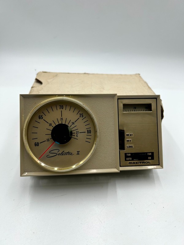 Vintage Maxitrol Selectra II Mechanical Thermostat Heat/Cool Off Wall Mounted gallery