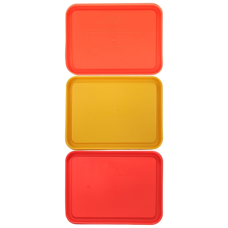 Pyrex 7210-PC 3-Cup Pumpkin Orange, Lemon Drop Yellow, and Red Food Storage Lids gallery