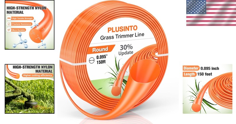 .095” Orange String Trimmer Line – 150ft Round Nylon for Medium to Heavy Grass gallery