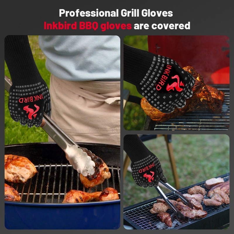 INKBIRD Wireless Meat Thermometer 4 Probes with BBQ Heat Resistant Gloves Smoker gallery