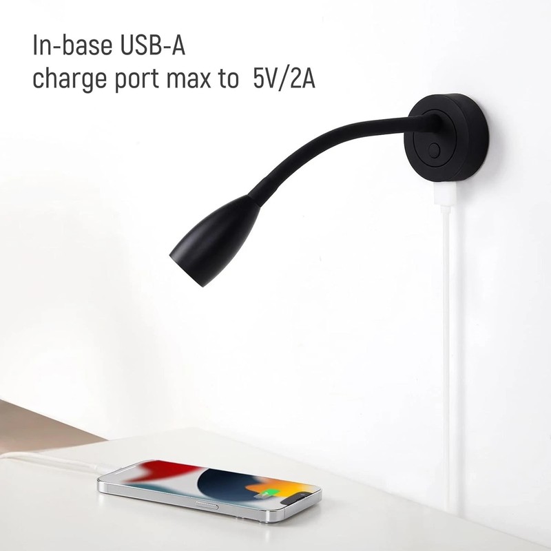 12V LED Dimmable Reading Light 2 Pack, RV Bedside Reading Lamp with USB Charger gallery