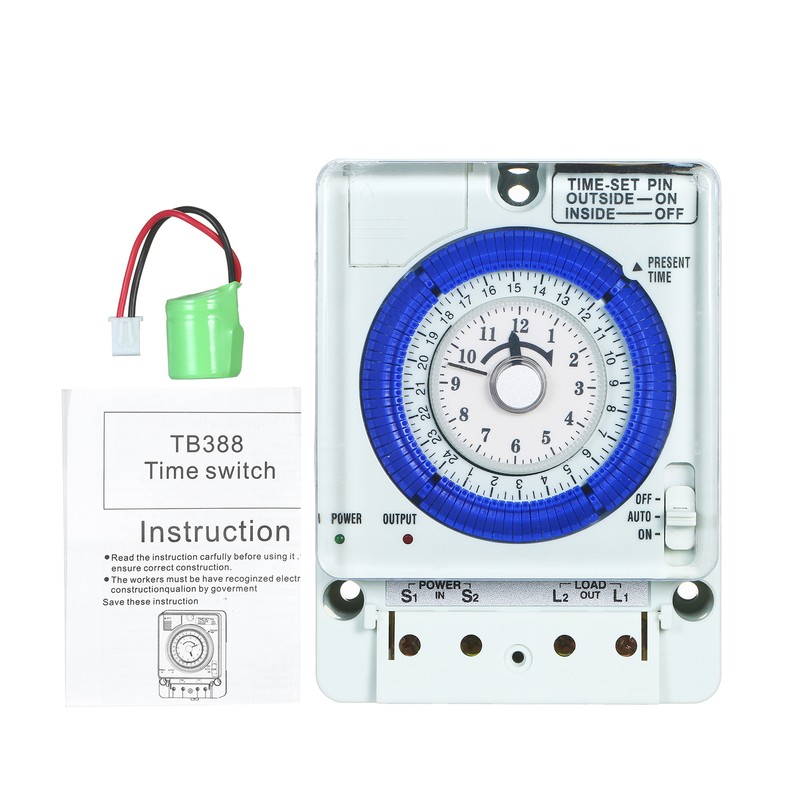24-Hour Mechanical Timer with 15-Minute Intervals Push Pins Non S0O2 gallery