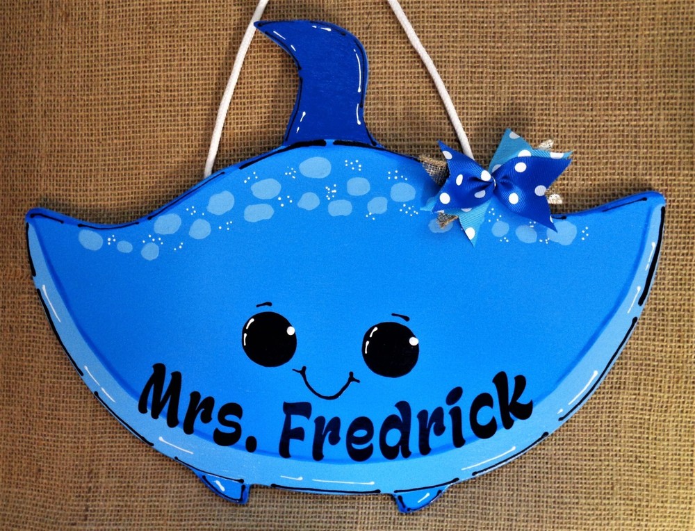 Personalized Stingray TEACHER SIGN Wall Art Door Plaque Hanger School Classroom
