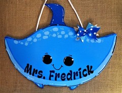 Personalized Stingray TEACHER SIGN Wall Art Door Plaque Hanger School Classroom