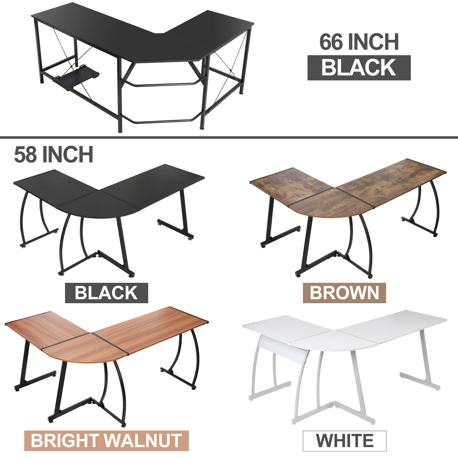 L-Shape Corner Desk Computer Desk Gaming Laptop Table Workstation Office Indoor gallery