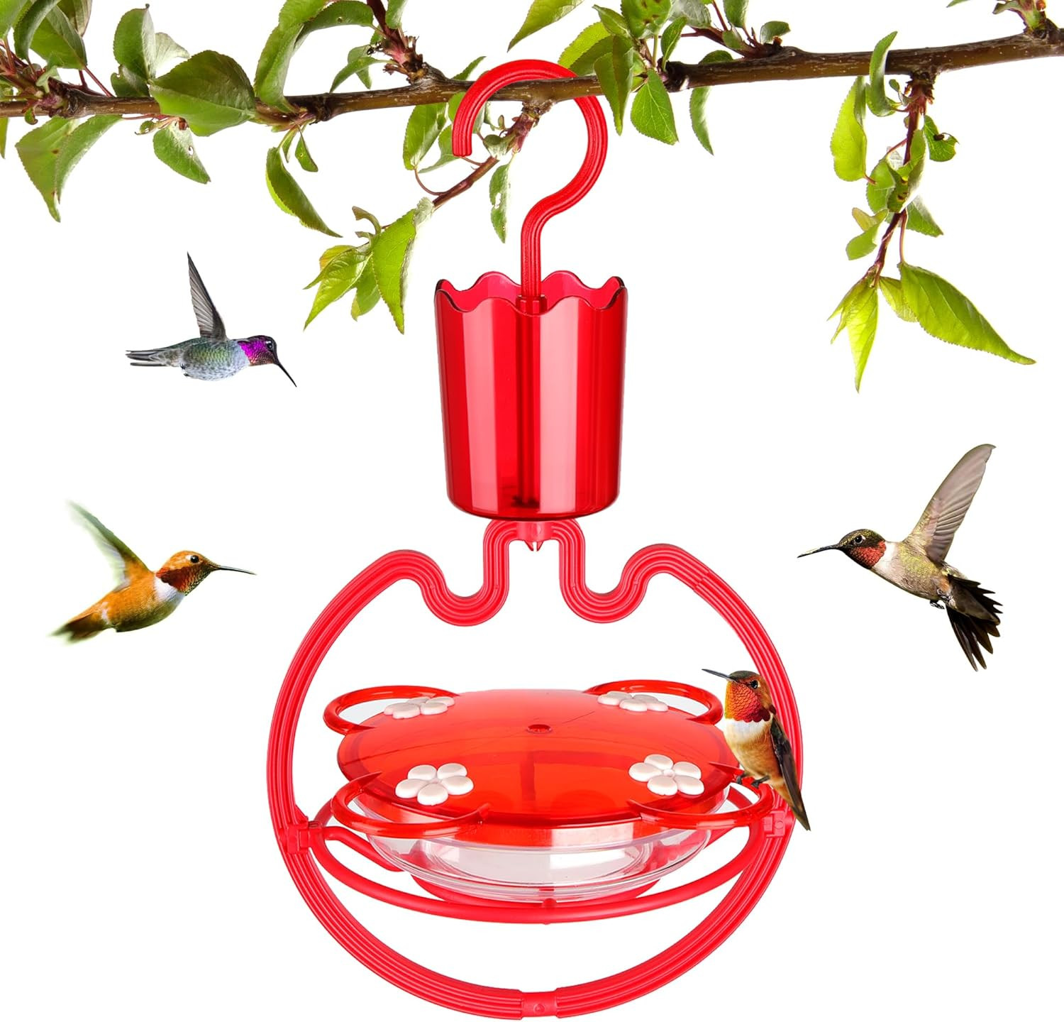 ORIENTOOLS Hummingbird Feeders for Outdoors Hanging 9.5 Oz Plastic Humming Birds gallery