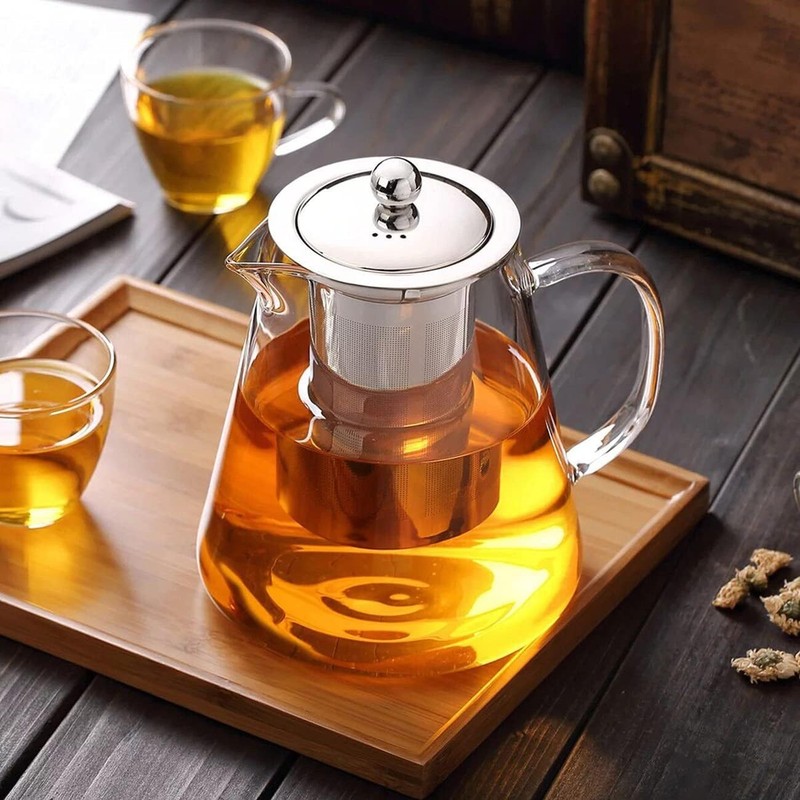 Glass Teapot with Removable Infuser, Stovetop Safe Tea Kettle, Tea Diffuser gallery