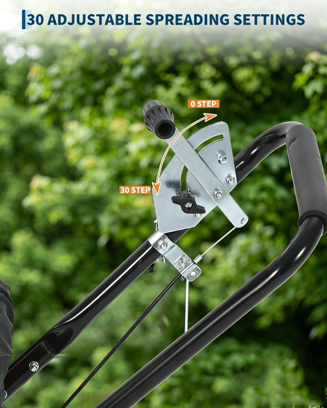 80 LBS Push Broadcast Spreader, 12FT Width 13in Wheels Adjustable Flow for Lawn gallery
