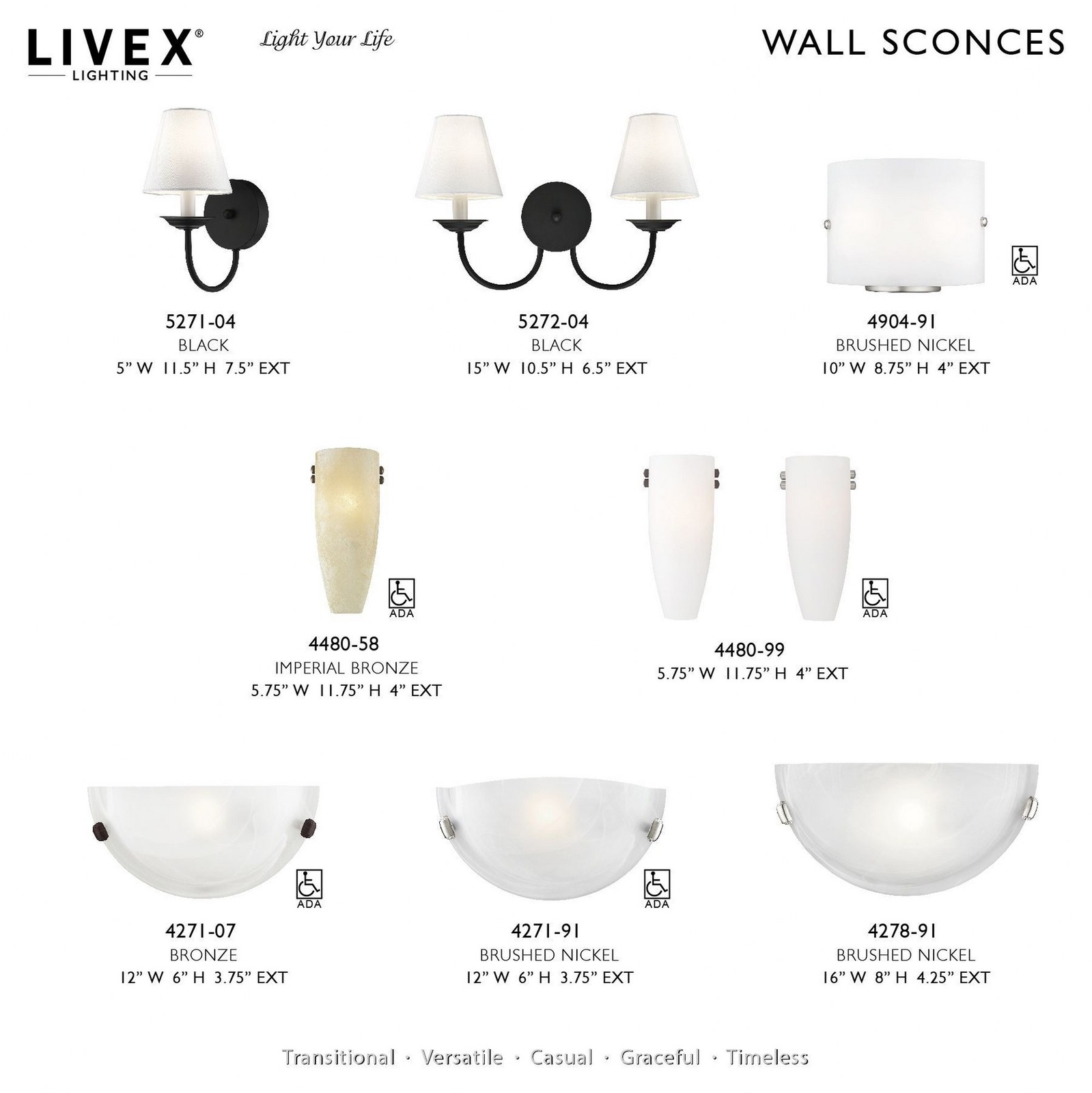 Used Livex Lighting 4271-91 Oasis - 1 Light Wall Sconce in Contemporary Style - gallery