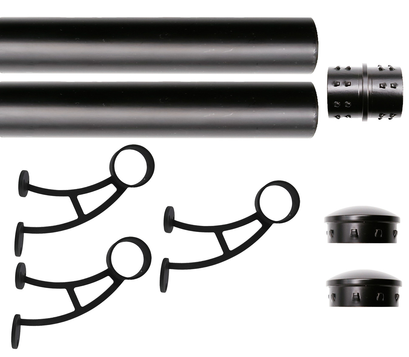 Solid Bar Mount Foot Rail Kit, 2" OD Stainless Steel Tubing w/Internal Connector gallery