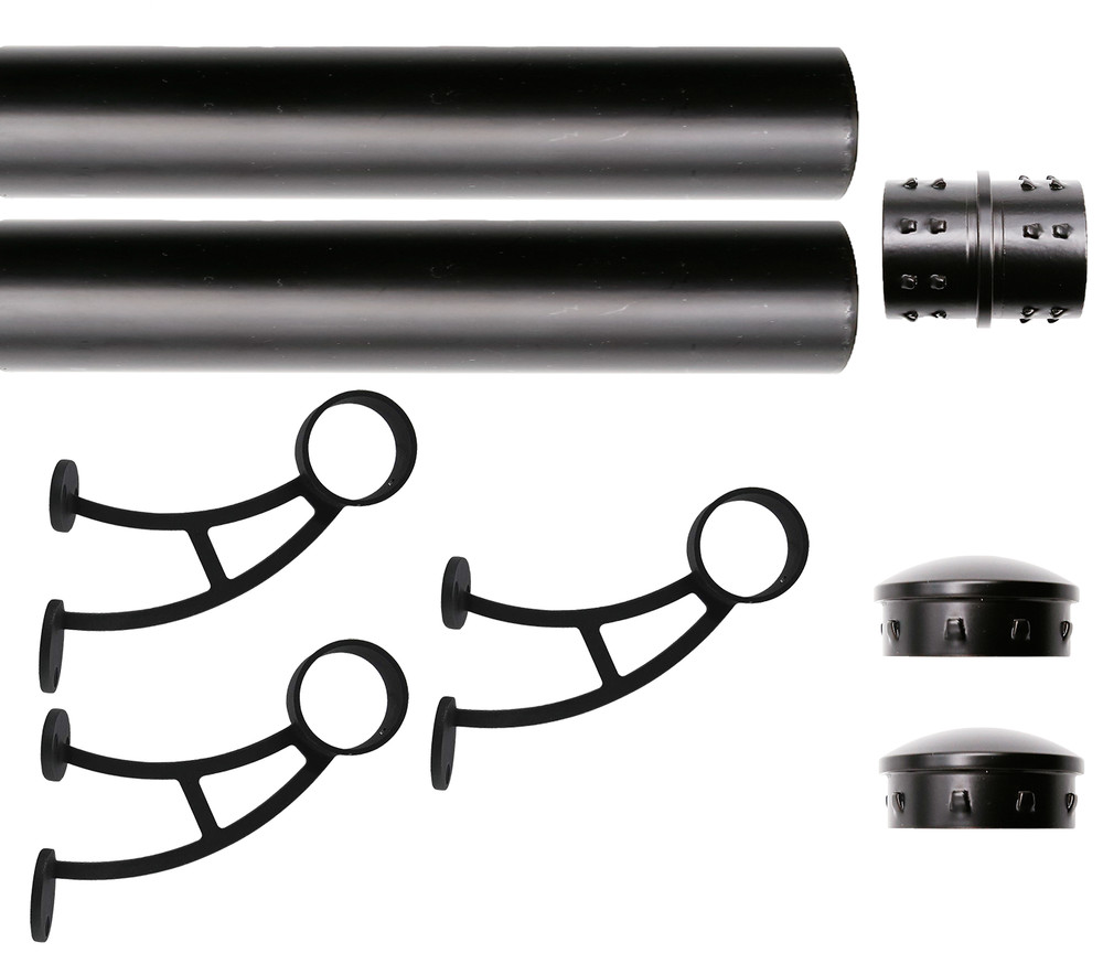 Solid Bar Mount Foot Rail Kit, 2" OD Stainless Steel Tubing w/Internal Connector