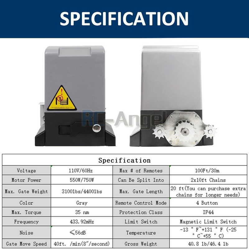 3100/4400lbs Electric Automatic Sliding Gate Opener Motor Kit APP+Keypad+Remote gallery
