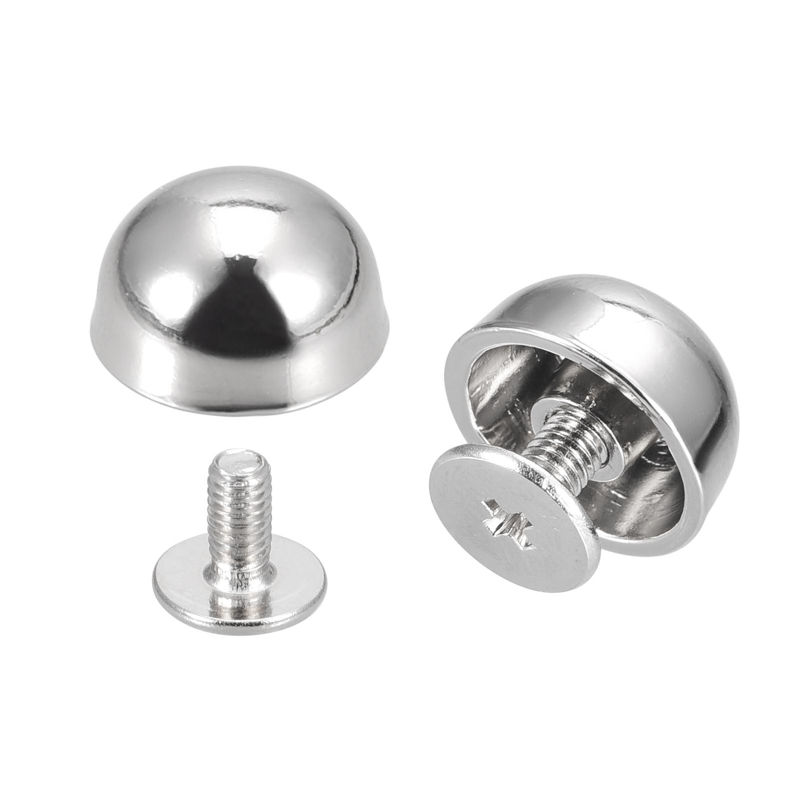 12x7mm Screw Back Rivets Hollow Round Head Leather Studs Silver Tone 10 Set gallery