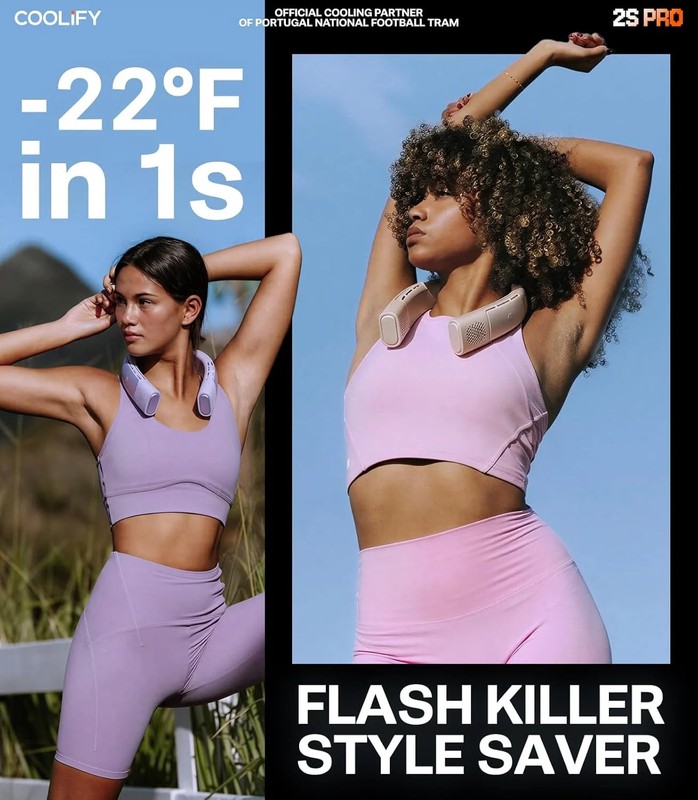 TORRAS Coolify 2S PRO Neck Cooler & Neck Fan - Purple | #1 Ice-feel cooling neck gallery