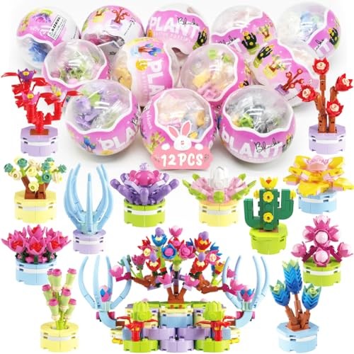 WODMAZ 12Pcs PreFilled Easter Eggs with Plant Building Blocks, Surprise Eggs gallery