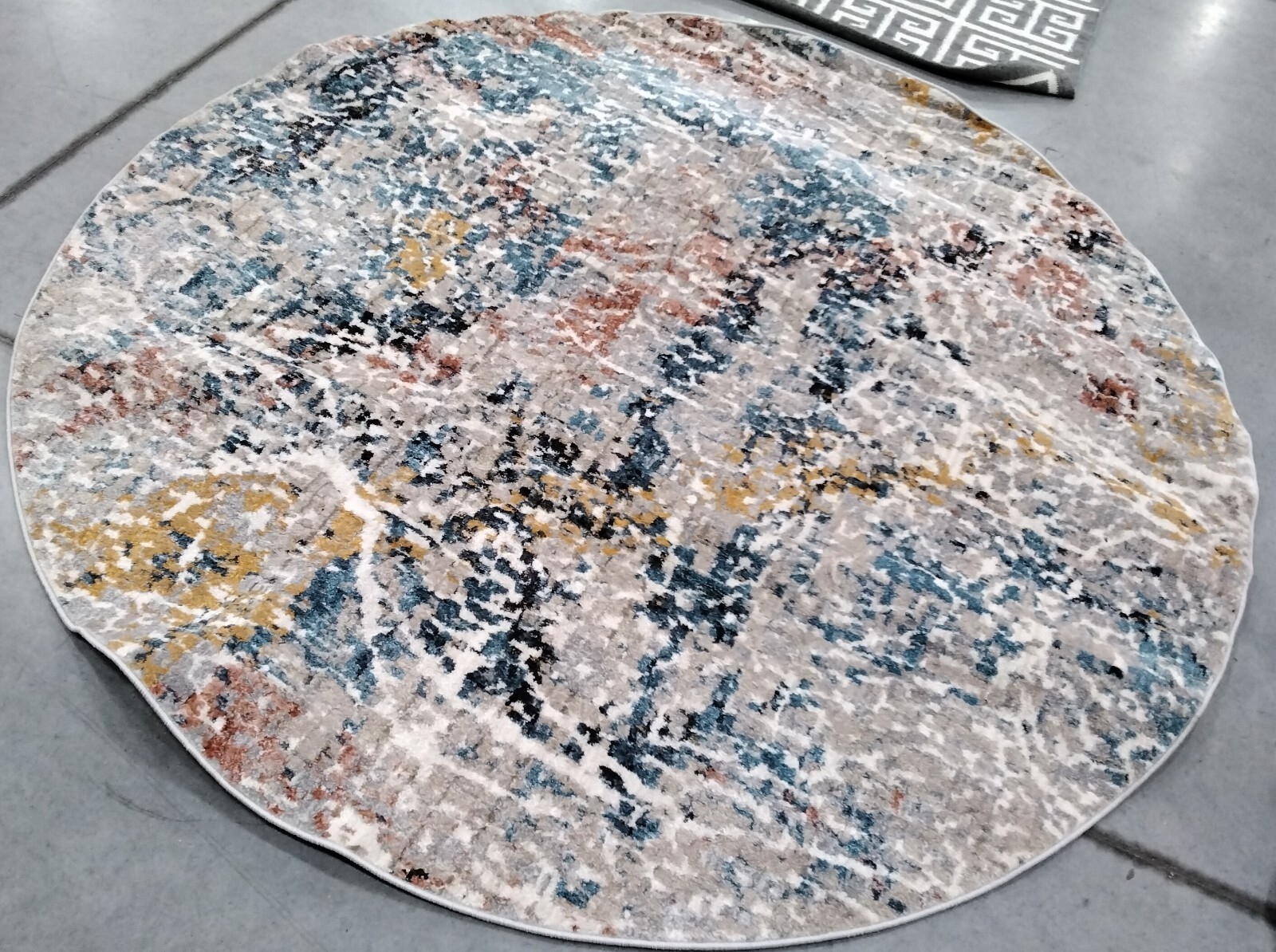 GREY / ORANGE 6'-7" x 6'-7" Back Stain Rug, Reduced Price 1172763862 MAD494F-7R gallery