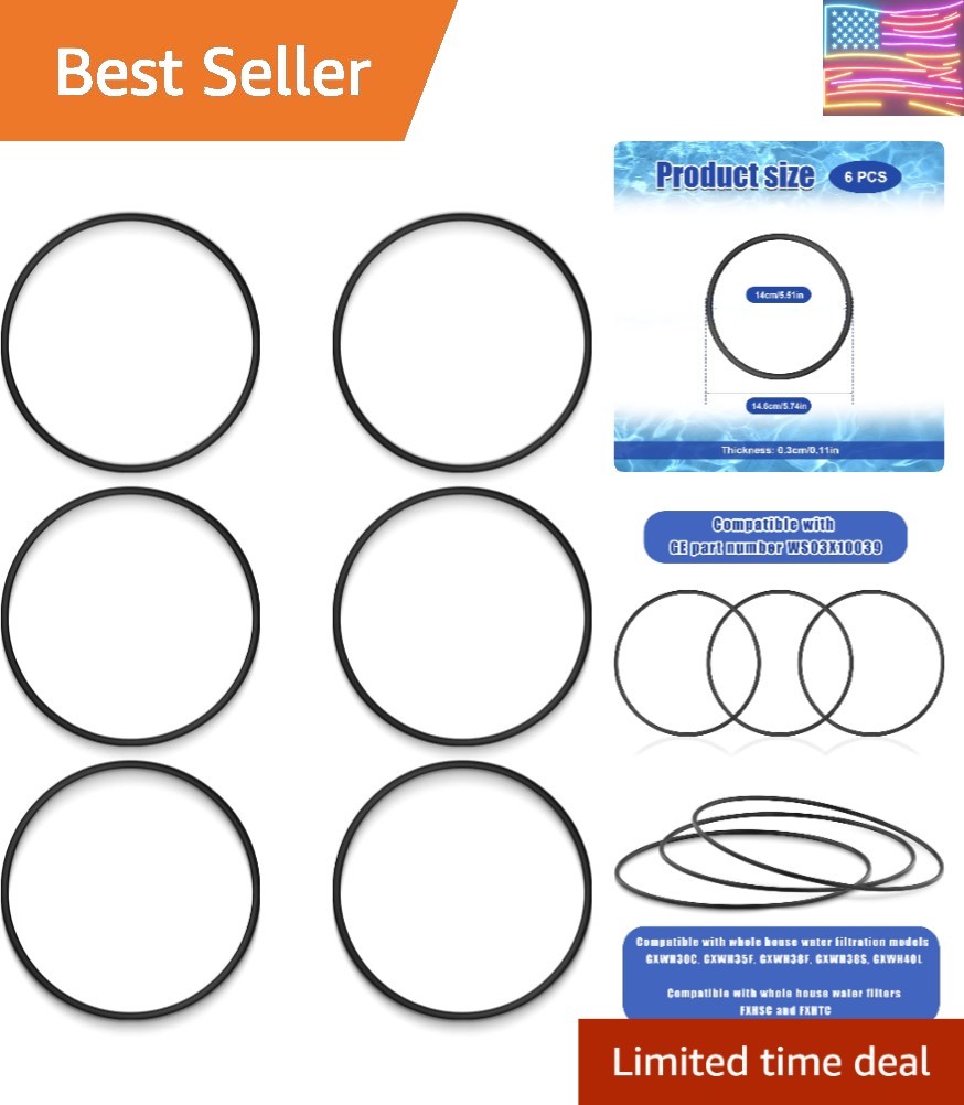 6pcs O-Ring Compatible with GE HHRING for Whole Home Filtration Models GXWH30... gallery