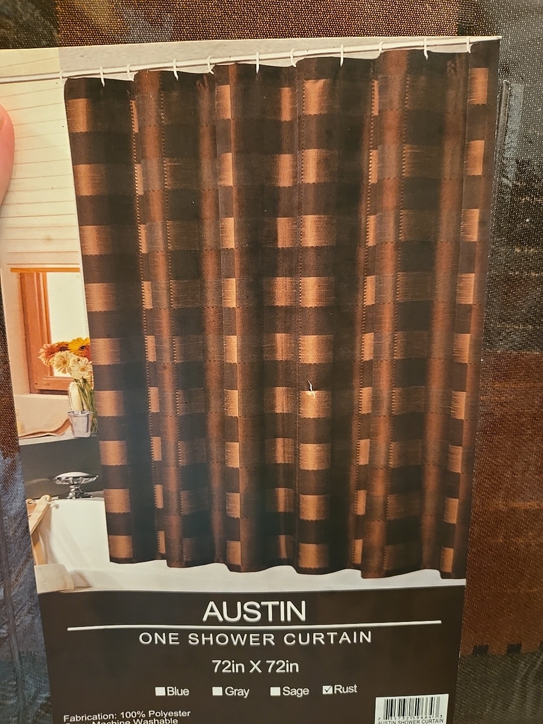 BUFFALO RUST Brown Red CHECKS 72"x72" SHOWER CURTAIN Plaid Austin NEW Lodge gallery