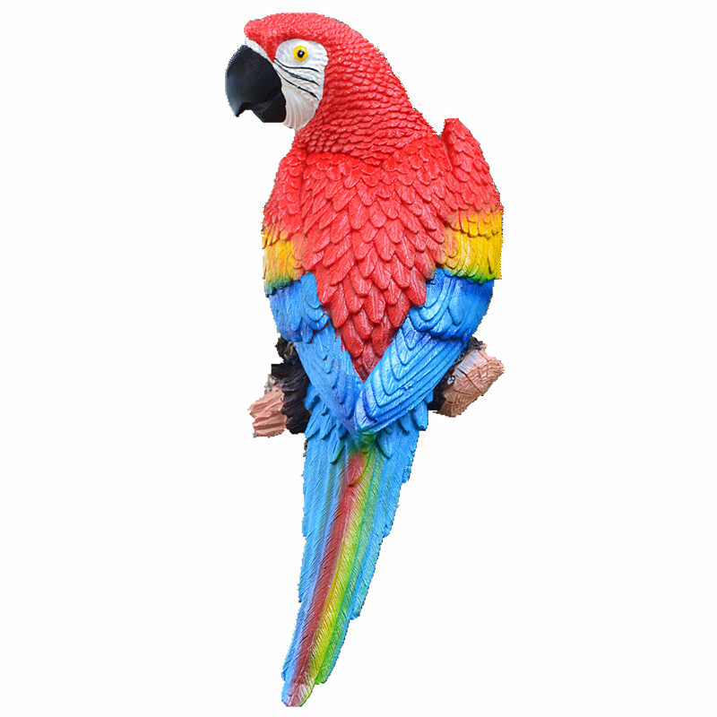 Resin Simulation Parrot Birds Sculpture Crafts Wall Hanging Model Tree Decor DIY gallery