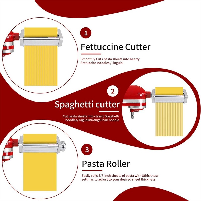 Pasta Maker Spaghetti Roller Vertical Stand Mixer Attachment Set For KitchenAid gallery