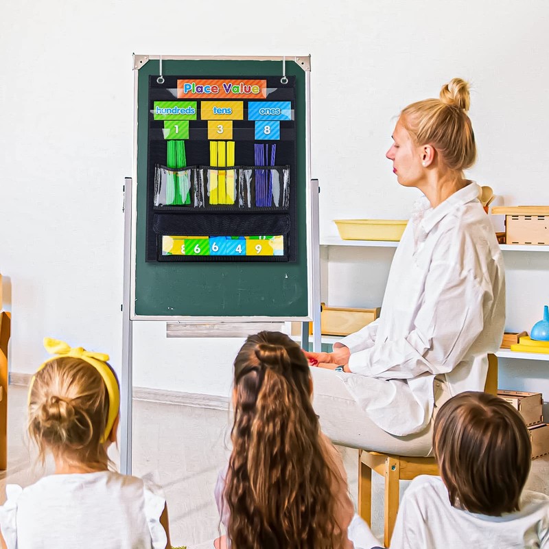 Counting Caddy Place Value Pocket Chart Classroom Homeschool Black 1 PCS gallery