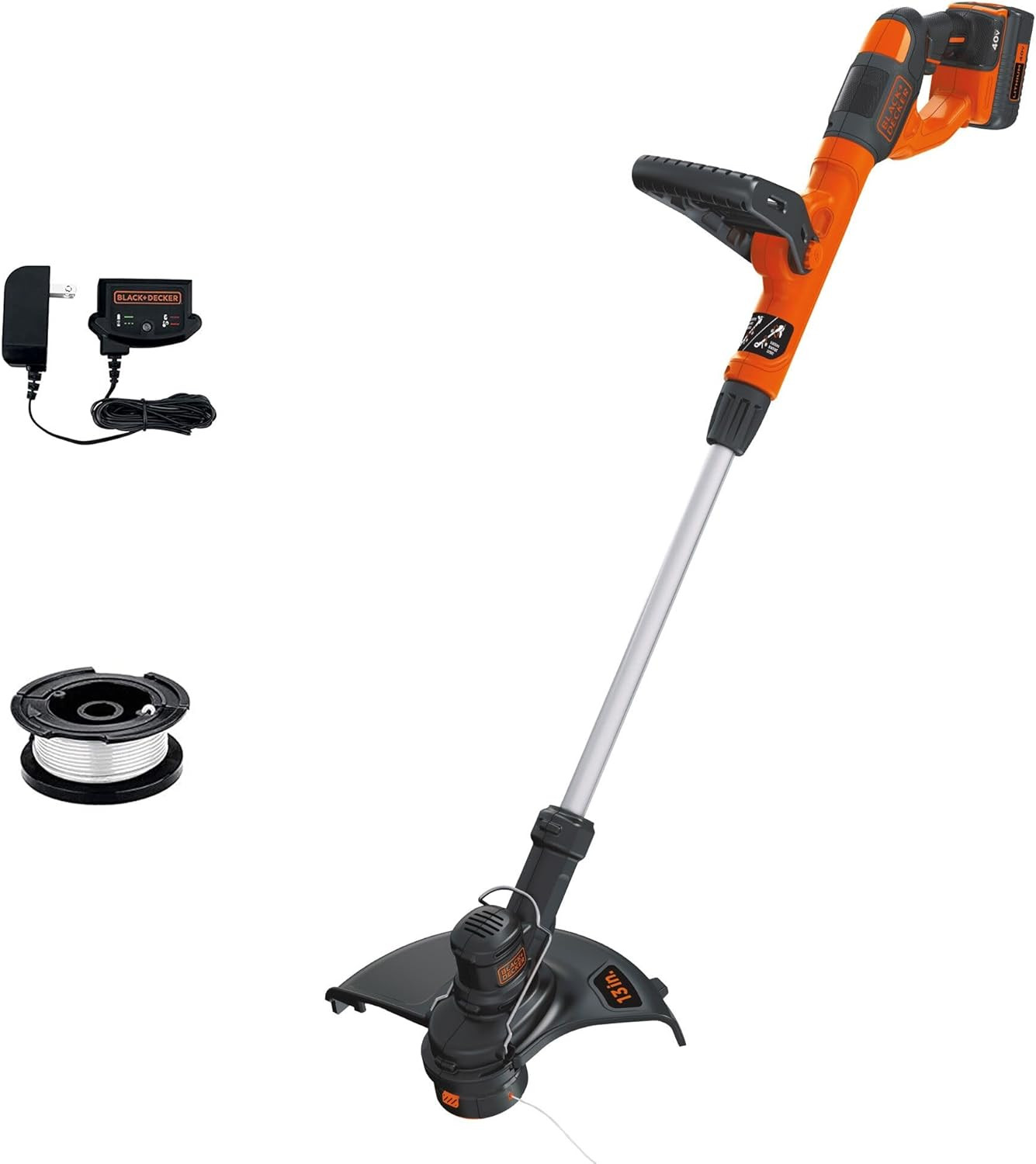Black+Decker 40V MAX 13 Inch String Trimmer and Lawn Edger with Battery and Char gallery
