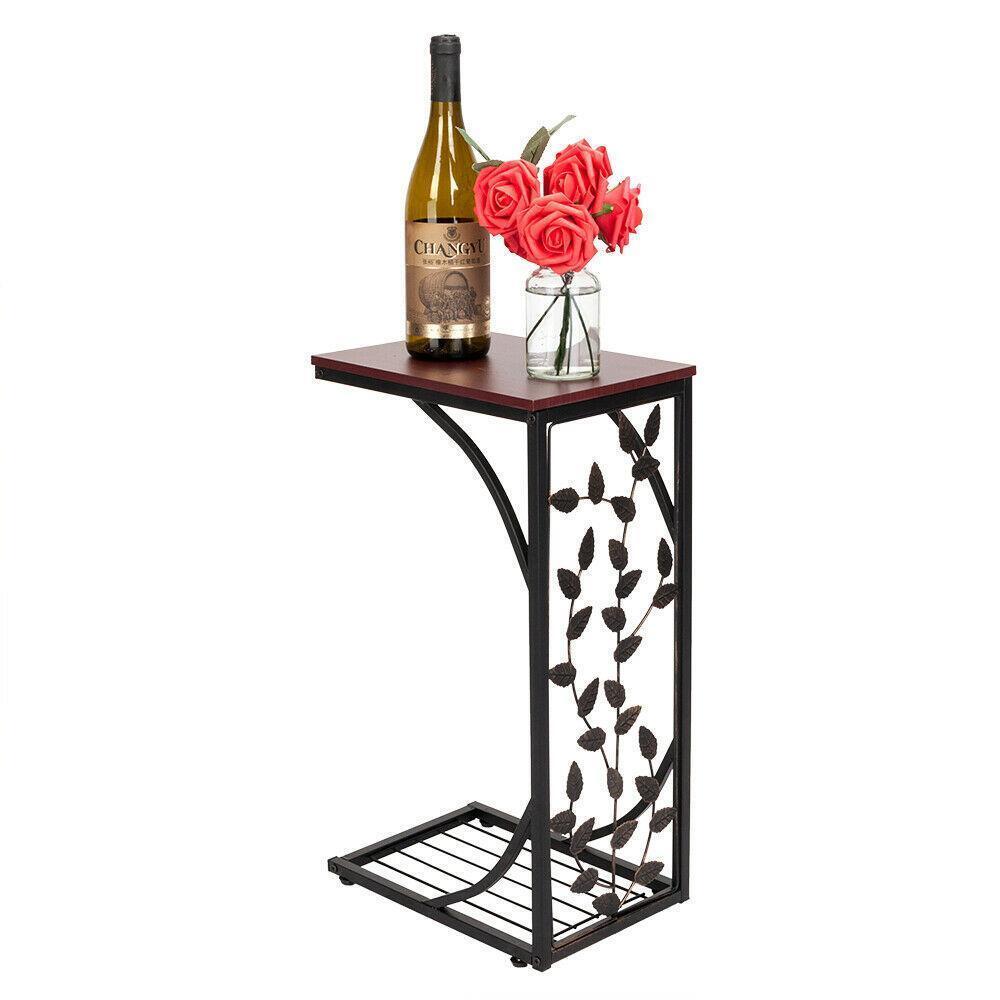 1/2PCS C Small Sofa End Table Narrow Snack Table Stand Leaf/Rectangle Pattern gallery