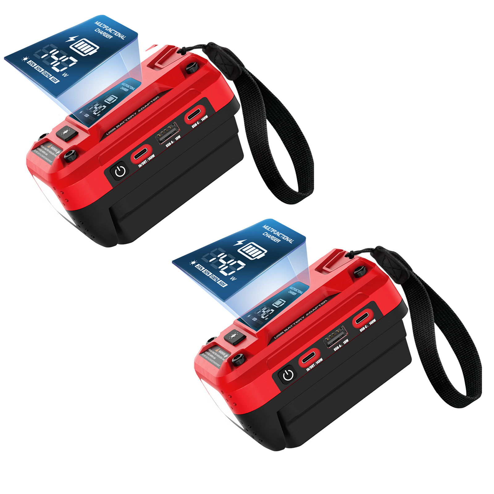 2-Pack 140W USB Battery Adapter For Milwaukee 18V Battery,USB A/C Fast Charging gallery