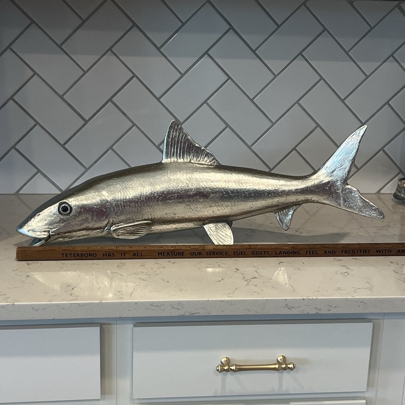 Phillips Collection 26" Bonefish Wall Sculpture Silver Leaf Resin Coastal Decor gallery