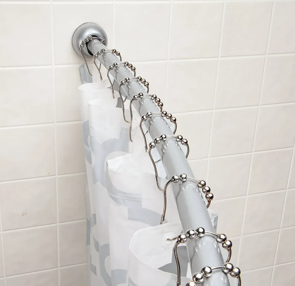 40" - 64" Wall Mountable Curved Adjustable Shower Rod Chrome Finish 1" Diameter gallery