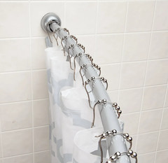 40″ – 64″ Wall Mountable Curved Adjustable Shower Rod Chrome Finish 1″ Diameter