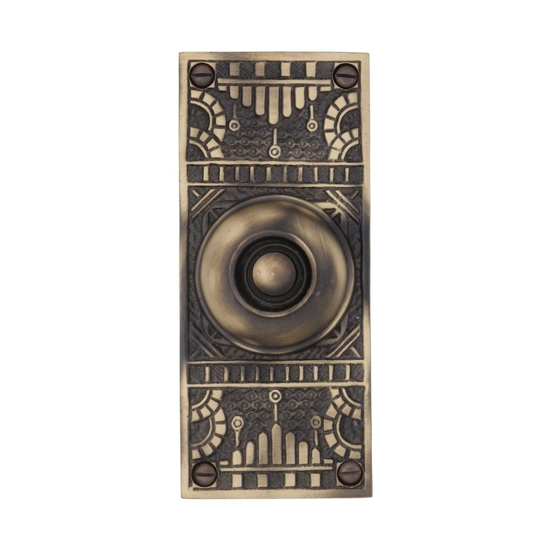 Victorian Style Push Button Solid Cast Brass Doorbell - 3 Finish Choices gallery