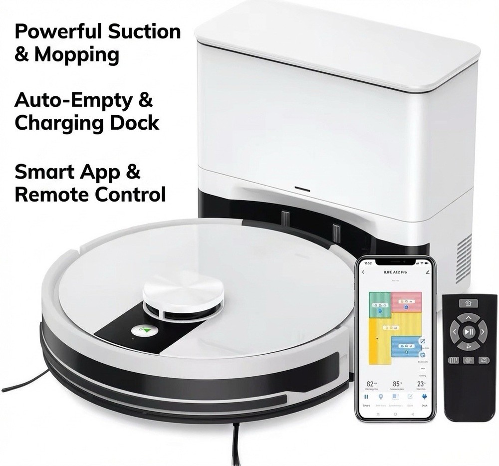 Self Empty Robot Vacuum Mop LiDAR Smart Mapping WiFi App Alexa Cleaner
