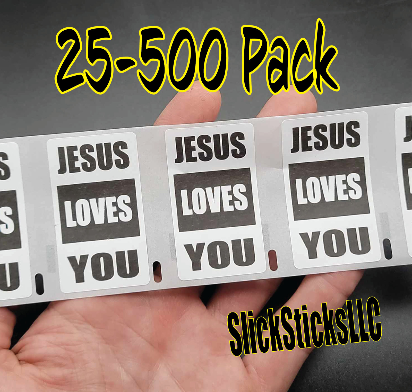 "JESUS LOVES YOU " Stickers 25-500 Pack labels sticker god bulk religious lord gallery
