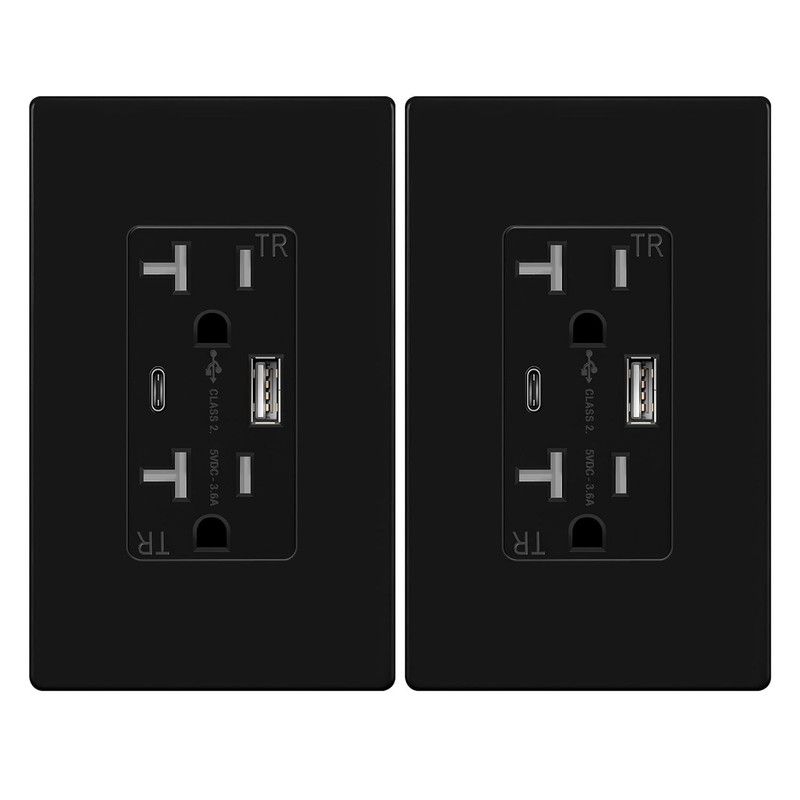 USB Outlet Type C & Type A USB Wall Outlet 20 Amp Tamper-Resistant Receptacle gallery