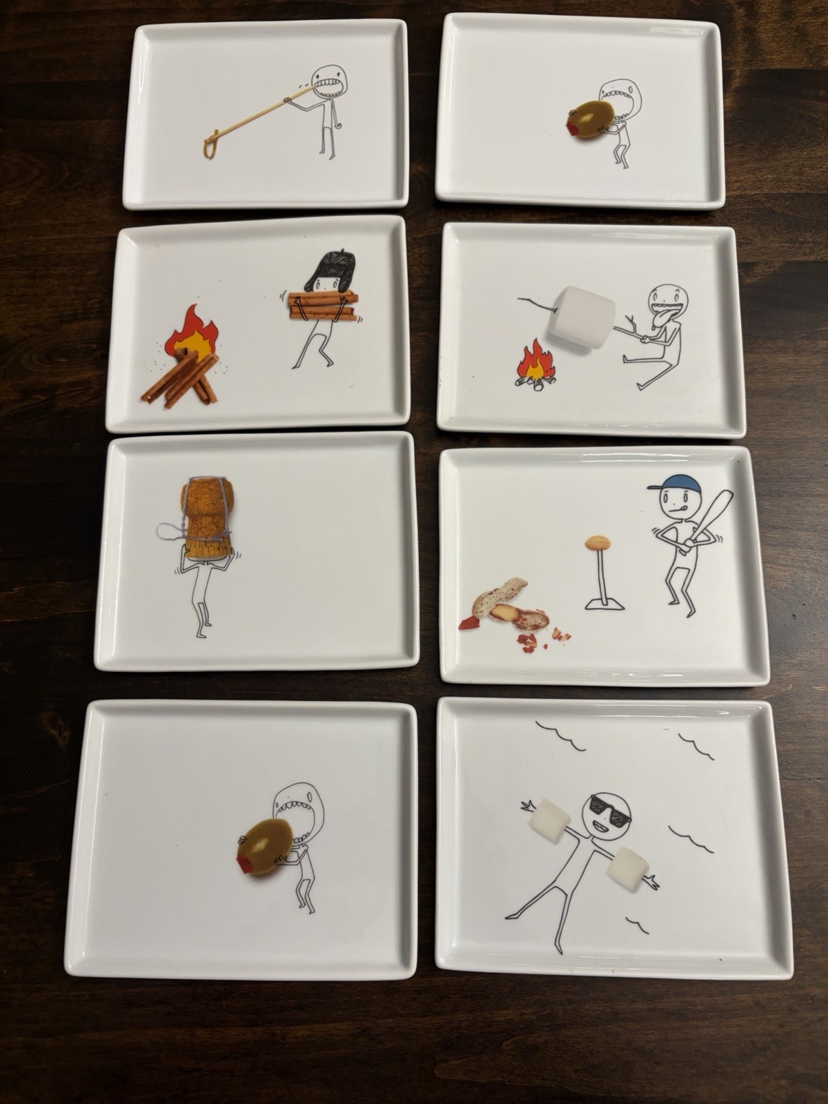 Rare Crate & Barrel CB 2 OLIVER Appetizer Collectors Plates Saucers Lot Of 8 GUC gallery
