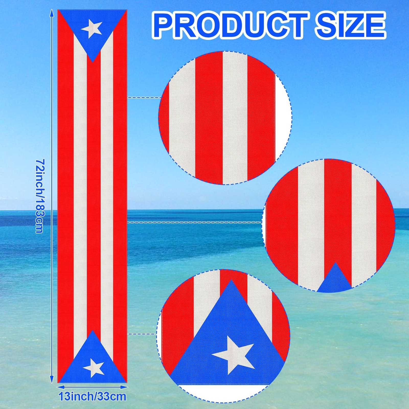 Puerto Rico Table Runner Linen Tablecloth for National Day 13x72 Inch 2 Pack gallery