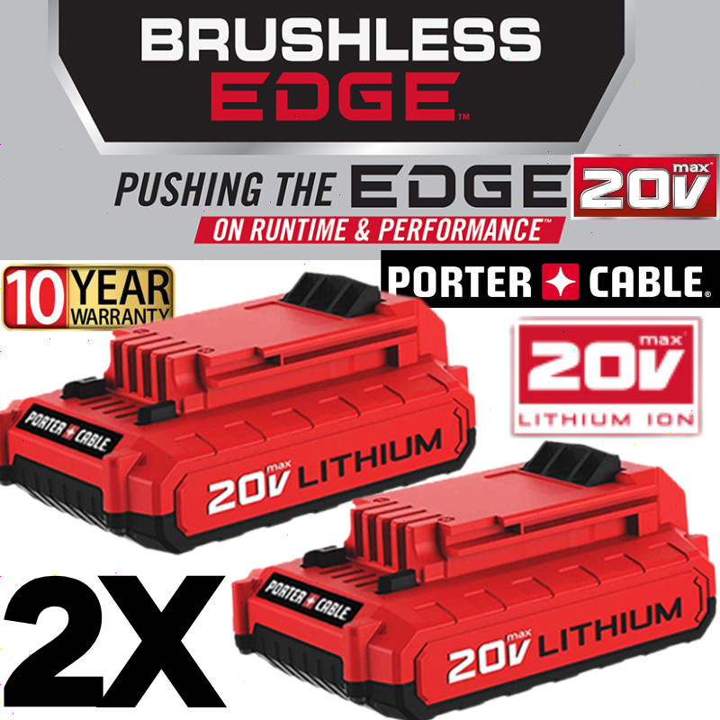 2PACK 8.0Ah Li-ion Battery / Charger for Porter Cable 20V MAX PCC685L PCC680L gallery