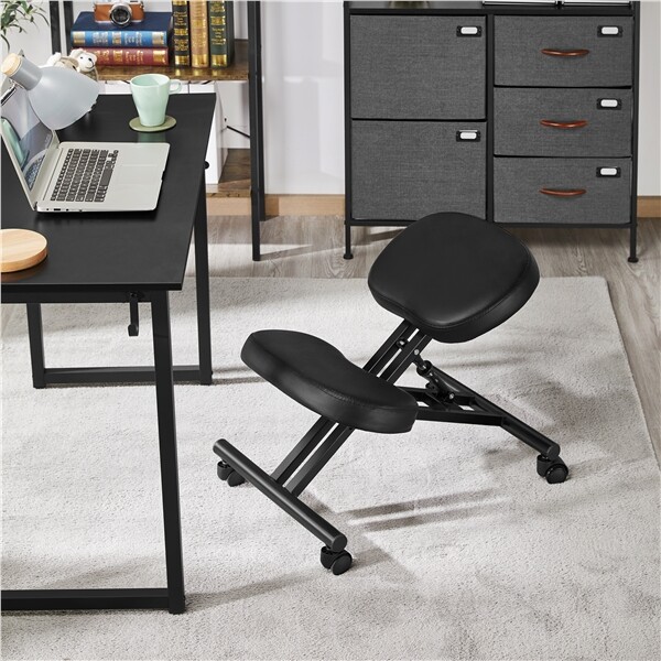 Ergonomic Kneeling Chair Adjustable Posture Chair Stool with Angled Seat Black gallery