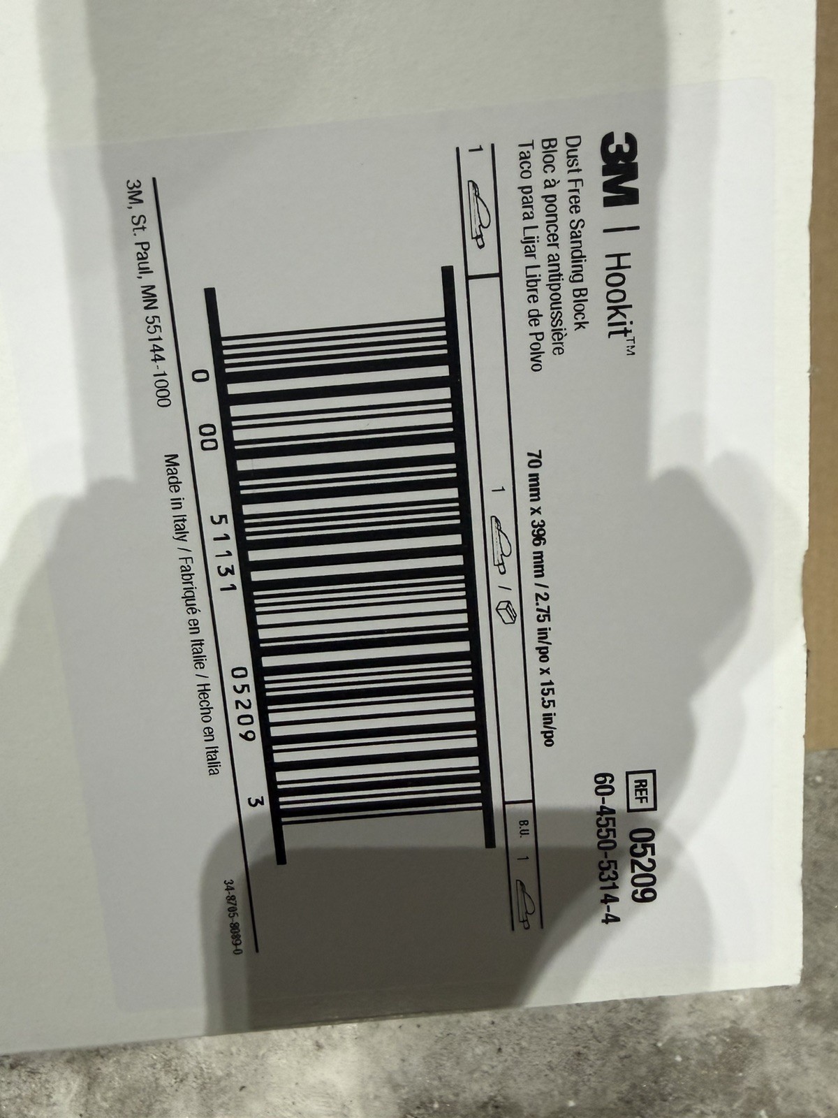 3M Hookit Sanding Block D/F, 05209, 70MM x 396MM gallery
