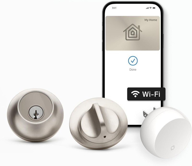 Level Lock+ Connect WiFi Deadbolt Smart Lock Satin Nickel B2 Apple Home Key gallery