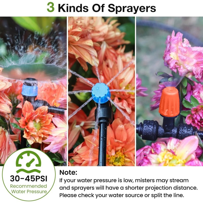 Upgraded Drip Irrigation Kit: Automatic Watering with 26ft Main Tube & 75ft Hose gallery